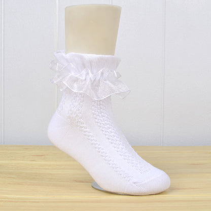 Mesh Princess Baby White Latin Dance Kids Lace Socks