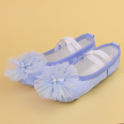 Children's Dance Shoes Soft Bottom Training Shoes Girl Cat's Paw Dancing