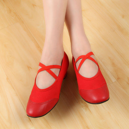 Women's Dance Mid-heel Soft-soled Cloth Shoes