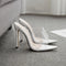 Pointed High Heel PVC White Sandals And Alippers