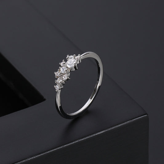 Fashion Crystal Ring Women Gold Plated Zircon Wedding Ring