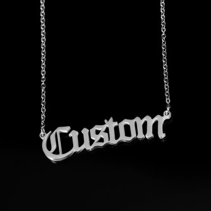 Personalized Antique English Personalized Name Necklaces For Women Gold Silver Color Stainless Steel Chain Pendant Necklace Jewelry