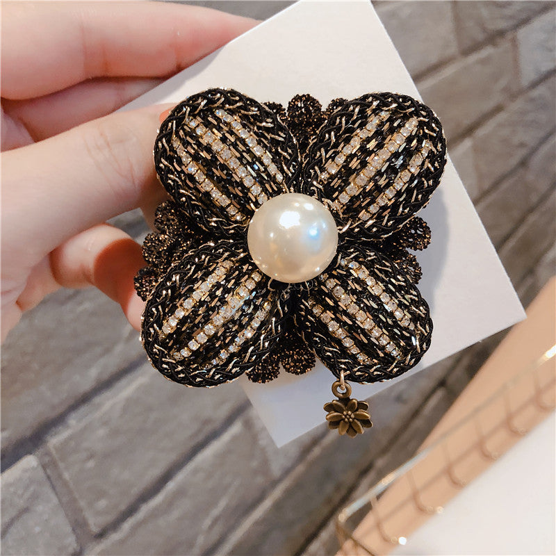 Women Brooches Pins Badge Coat Big Metal Vintage Retro Star Bee Lace Pearl Handmade