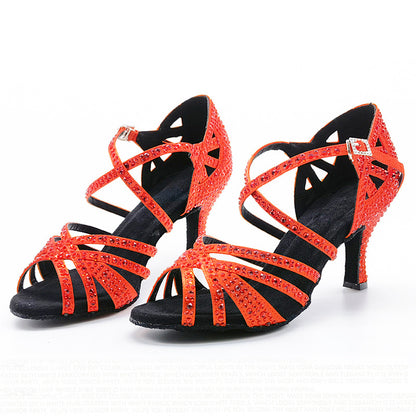 Women's Diamond High Heels And Soft Soled Dance Shoes