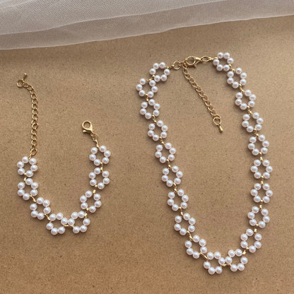 Pearl Necklace Bracelet For Women