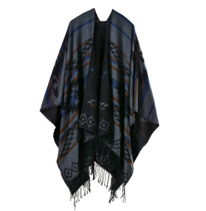 Thickened Warm Shawl Vintage Ethnic Style Travel Tassel Shawl