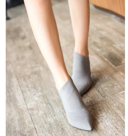 Women Shoes Slip-On Retro High Heel Ankle Boot Elegant Cusp England Casual Short Boots Female Pointed Toe Stiletto Shoes