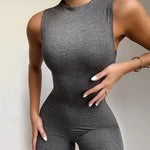 Sleeveless fitness sports jumpsuit women