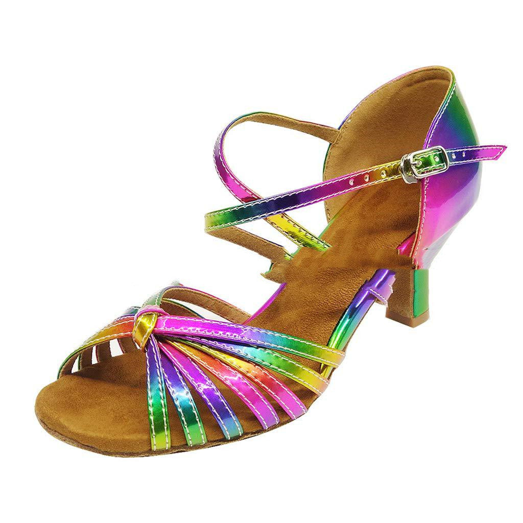 Women's Latin Dance Shoes Color Mid Heel