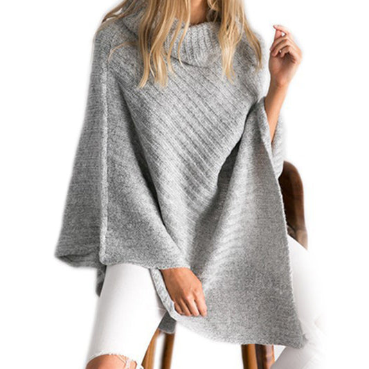 Pullover bat shirt shawl sweater