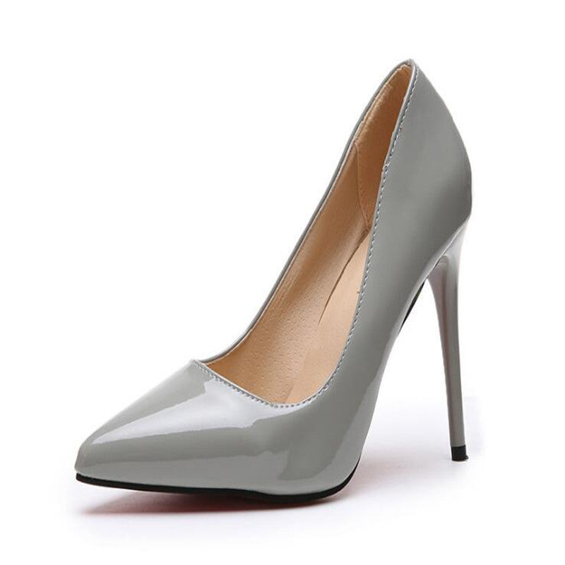 Patent leather sexy stiletto pump commuter shoes