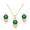 New Fashion Gold color Skull Women Jewelry Sets Crystal Earrings Pendant Necklace Set