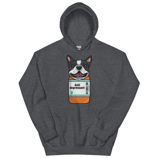 Anti-depression Agent Boston Terrier Unisex Hoodie