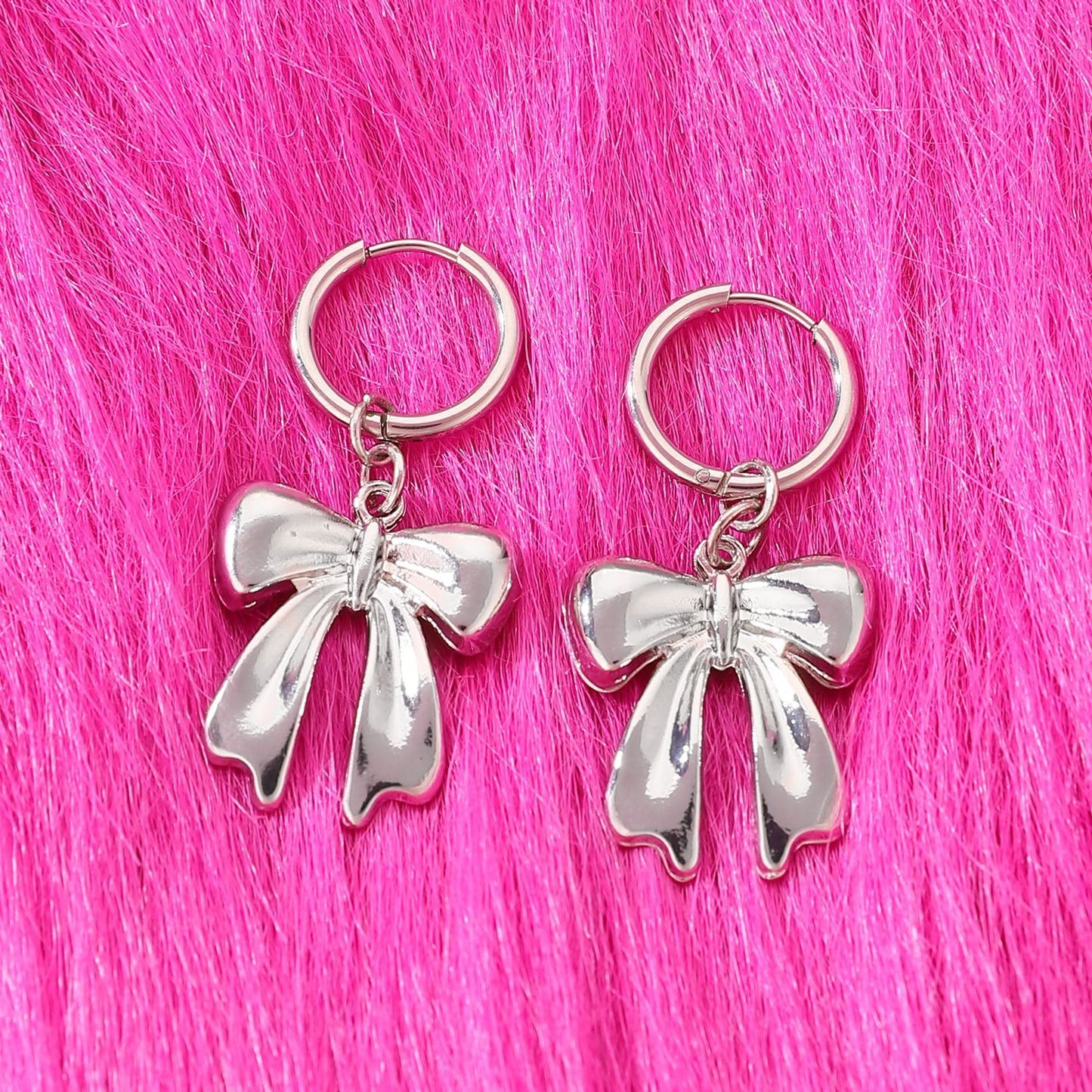 Cute Swirls Bowknot Gothic Charm Rivet Earrings For Women Punk Pull Style Jewelry Vintage