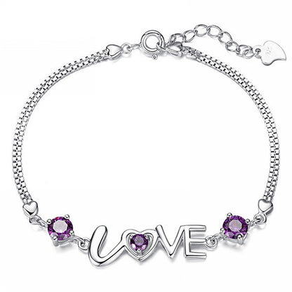 Love Double Diamond Heart To Heart Bracelet Women