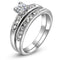 Silver Color Ring Sets For Women Fashion Wedding Band Bridal Engagement Ladies Rings Jewelry Female Cubic Zirconia Bagues