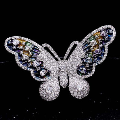 Red Trees Brand High Quality Butterfly Insect Brooches For Women Wedding With Cubic Zirconia Sweater Accessories Brooch Drop