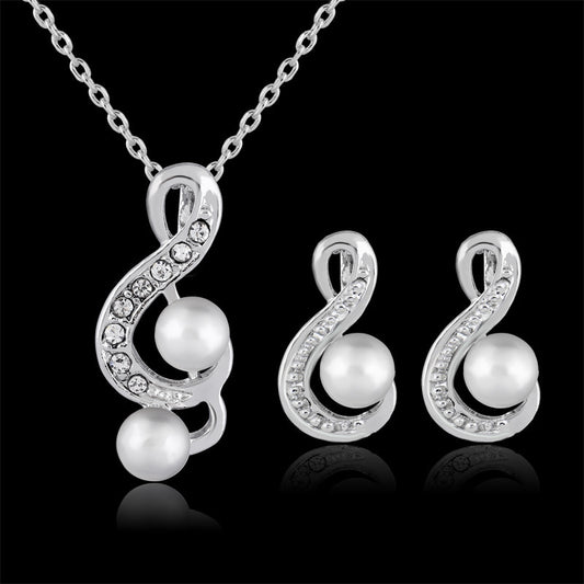 Fashion pearl two sets of simple and elegant bride wedding jewelry set Danbi jewelry