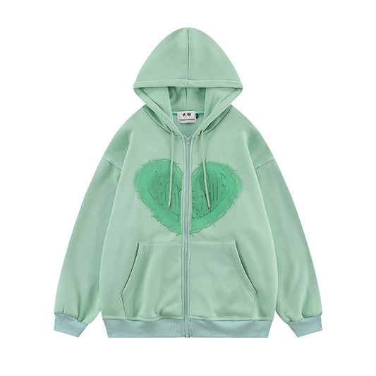 HoodieMens Unisex Heart Foam Print Hoodie