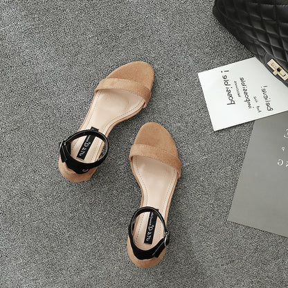 Summer New Korean Version Of Rough Heel Hollowed Out Women's High Heel Shoes, Sandals, Guangzhou Women Shoes 50240