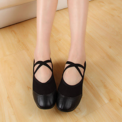 Women's Dance Mid-heel Soft-soled Cloth Shoes