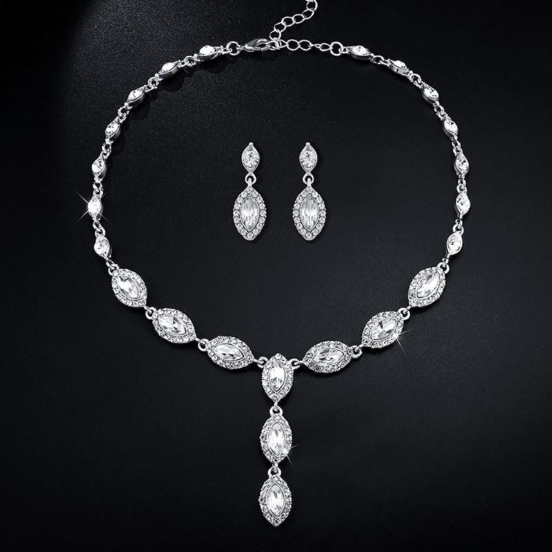 The Bride Jewelry Jewelry Suite Earrings Photography Evening Party And Two Sets Of Nkn51 Zircon Earrings Necklace