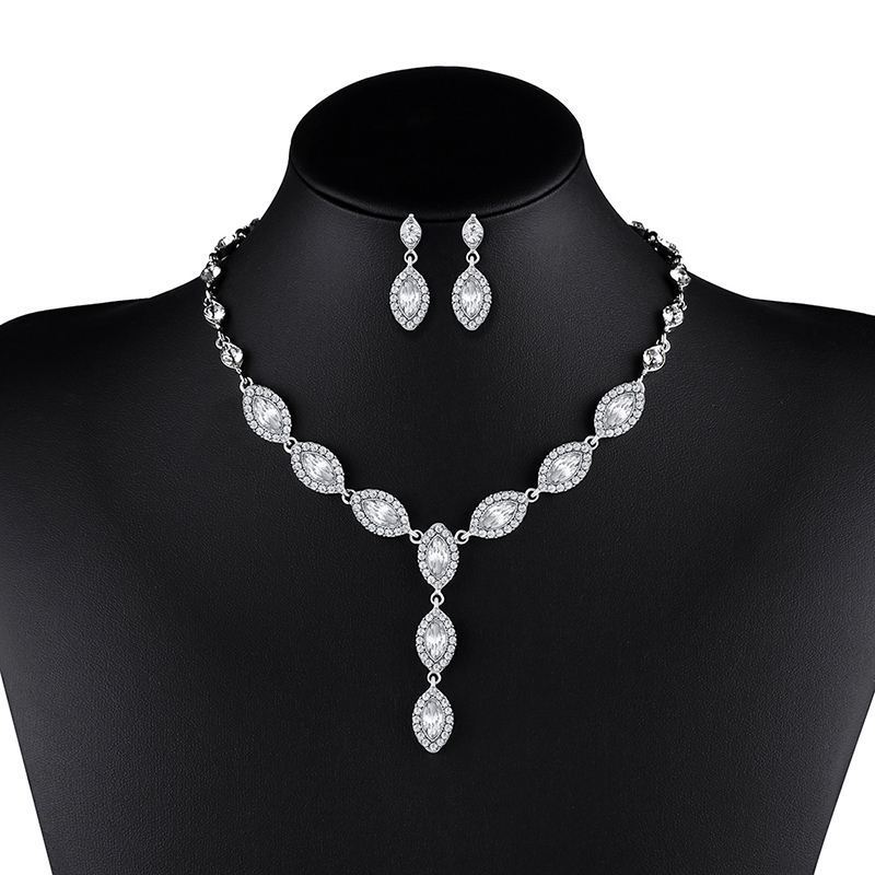 The Bride Jewelry Jewelry Suite Earrings Photography Evening Party And Two Sets Of Nkn51 Zircon Earrings Necklace