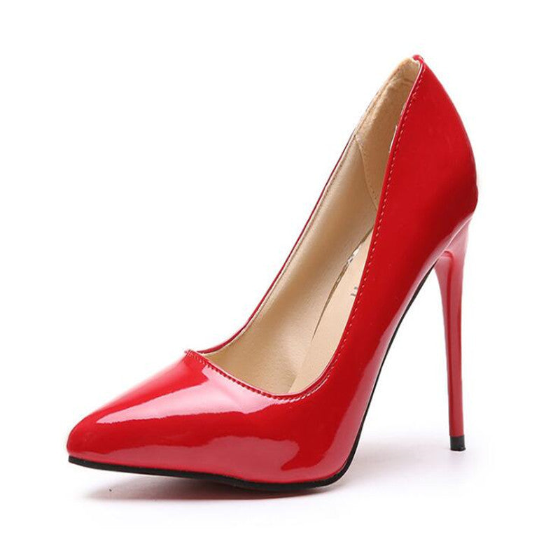 Patent leather sexy stiletto pump commuter shoes