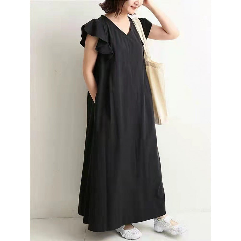 Ruffle Sleeve Dress Loose Slimming Dress Women