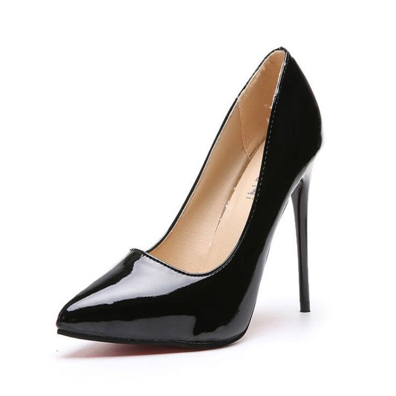 Patent leather sexy stiletto pump commuter shoes