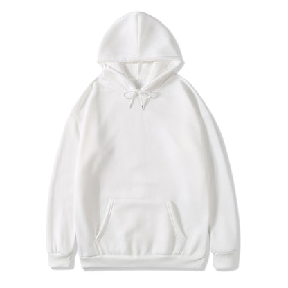 Unisex Drop Shoulder Oversized White Hoodie