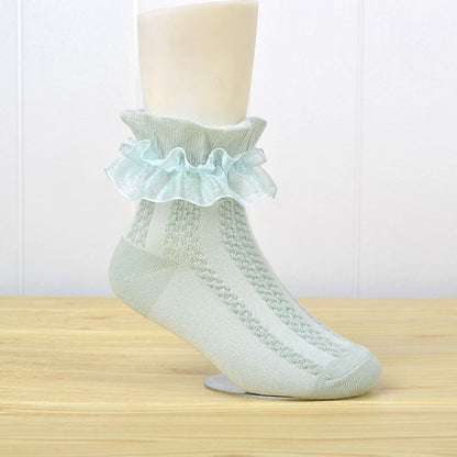 Mesh Princess Baby White Latin Dance Kids Lace Socks