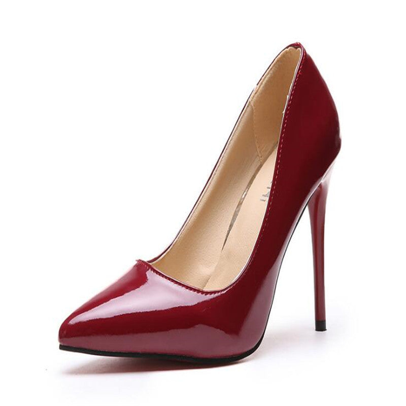 Patent leather sexy stiletto pump commuter shoes