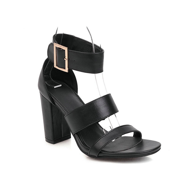 Women's Sexy Ankle Strap Chunky Heel Sandals