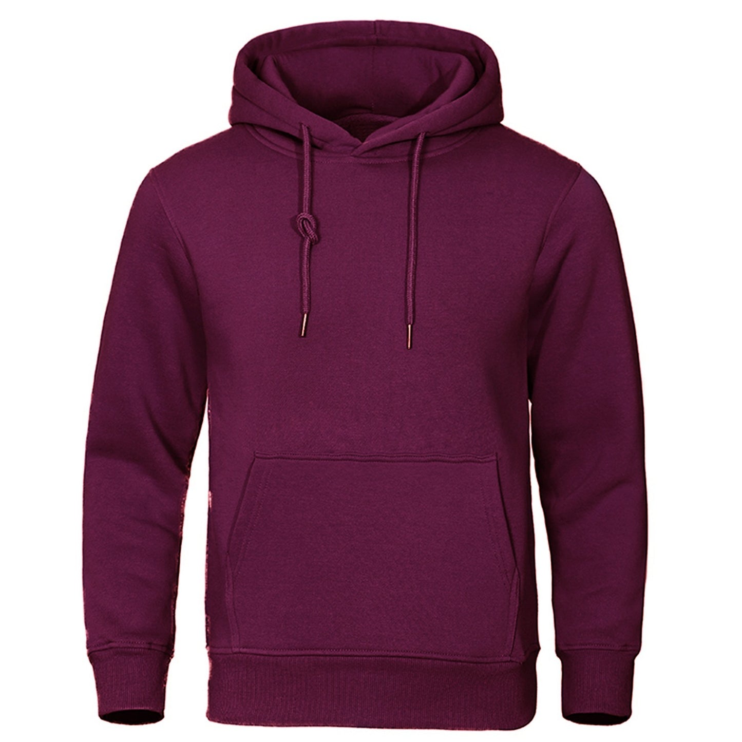 Solid Color Pullover Sweatshirt Spring Fashion Fleece Unisex Hoodie