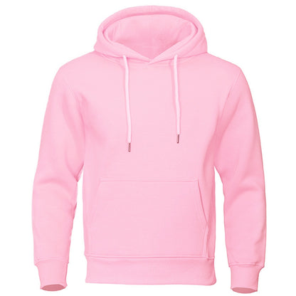 Solid Color Pullover Sweatshirt Spring Fashion Fleece Unisex Hoodie