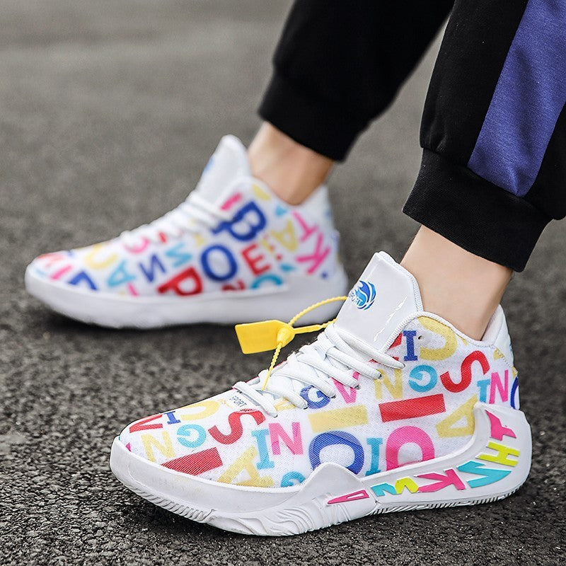 Casual Shoes Couple Graffiti Sneakers Basketball Shoes Women