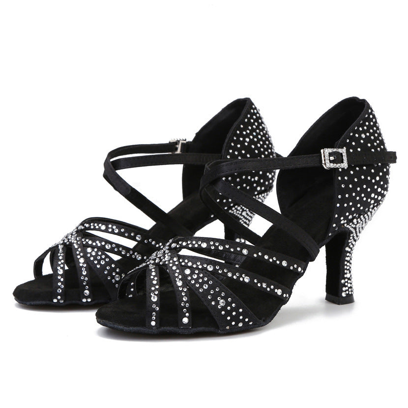 Black Latin Dance Performance Dancing Shoes