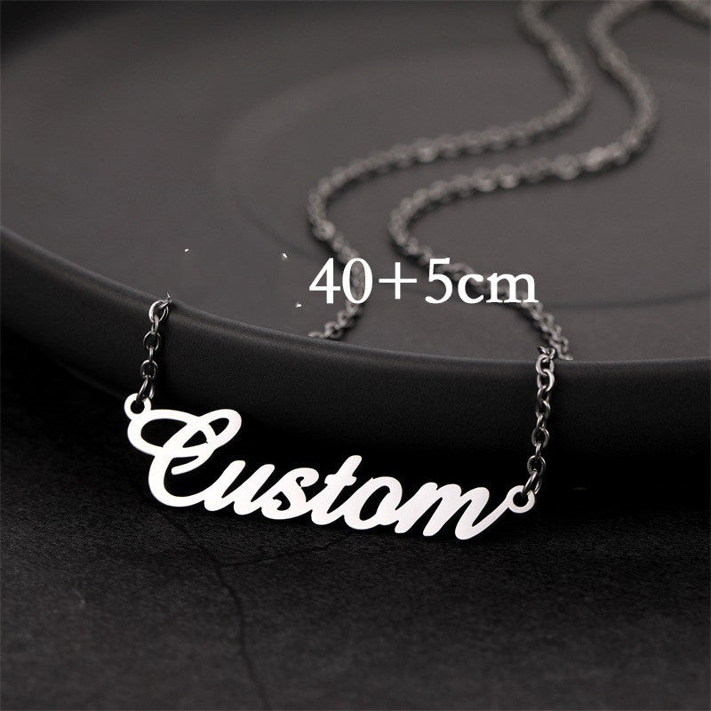 DIY Personalized Pendant  Name Necklace For Women Stainless Steel Jewelry Gold Plated Nameplate Chain Pendant Femme Mothers Girlfriend Gift