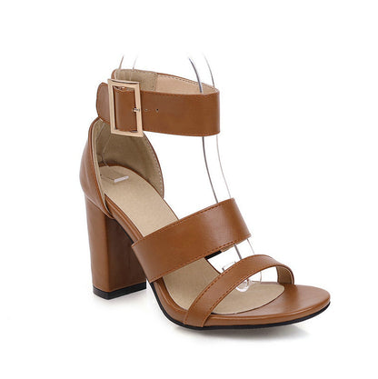 Women's Sexy Ankle Strap Chunky Heel Sandals