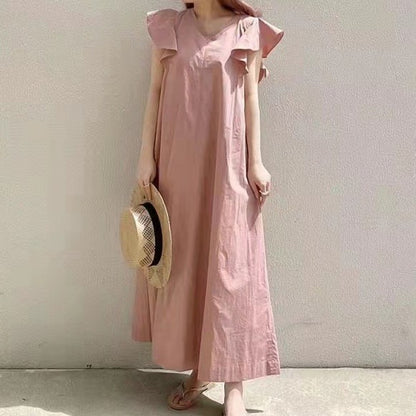 Ruffle Sleeve Dress Loose Slimming Dress Women