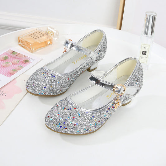 Girls Korean Style Princess Sequin Dance Shoes