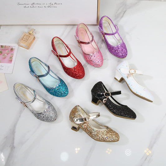 Girls Korean Style Princess Sequin Dance Shoes