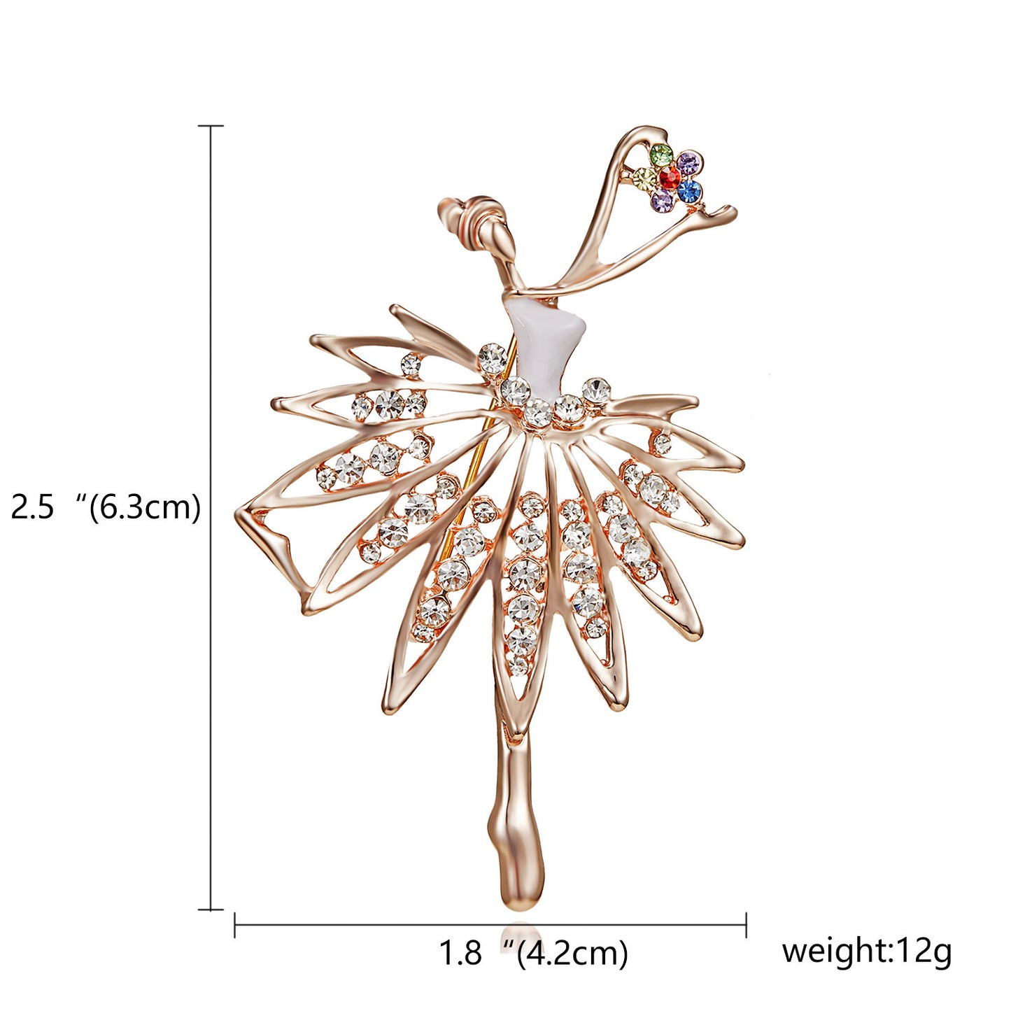 Rhinestone Pearl Dress Dancing Girl Brooches Women Dancer Sports Brooch Pins Gifts