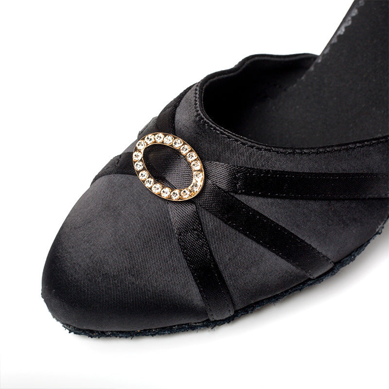 High-heeled Rhinestone Buckle Soft-soled Breathable Dance Shoes