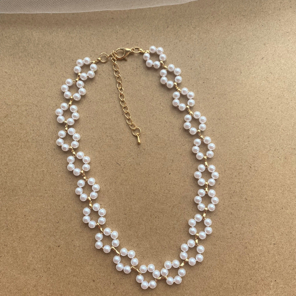 Pearl Necklace Bracelet For Women